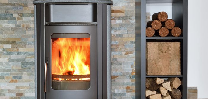 Glowing Embers Ltd. modern stove with log store